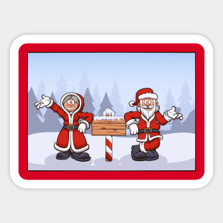 Santa And Mrs Claus Sticker